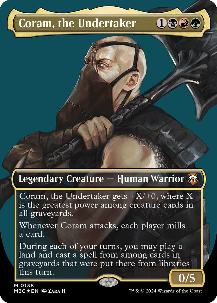 Coram, the Undertaker (Borderless) (Ripple Foil) [Modern Horizons 3 Commander] Magic: The Gathering