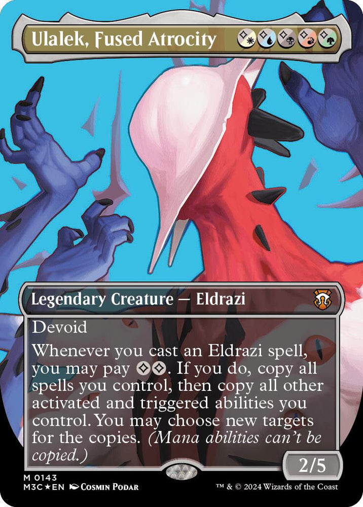 Ulalek, Fused Atrocity (Borderless) (Ripple Foil) [Modern Horizons 3 Commander] Magic: The Gathering