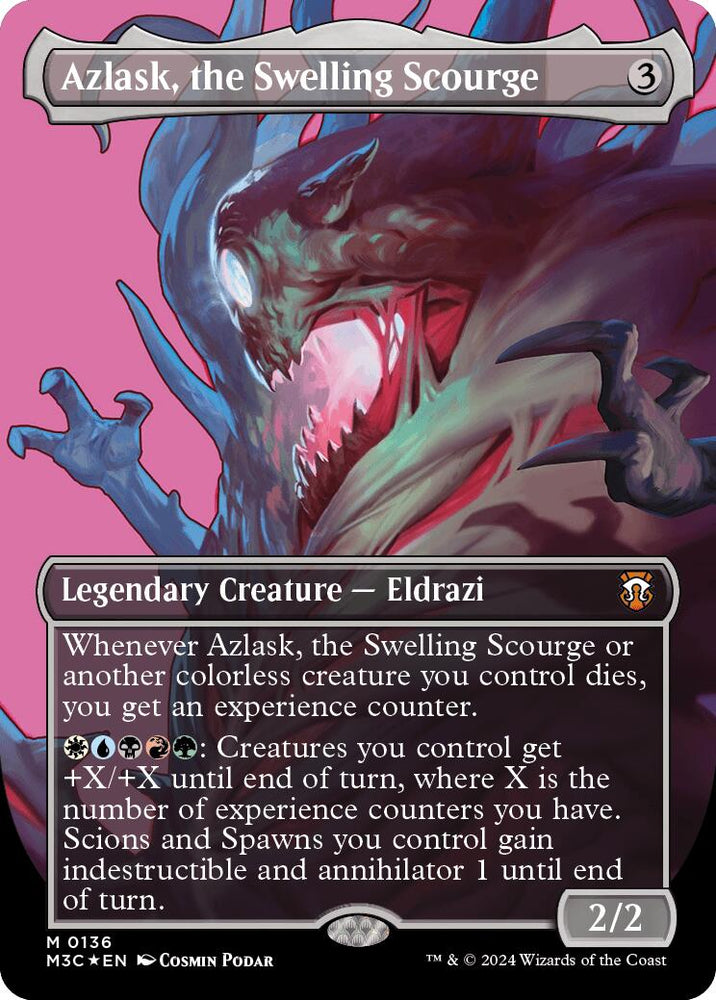 Azlask, the Swelling Scourge (Borderless) (Ripple Foil) [Modern Horizons 3 Commander] Magic: The Gathering