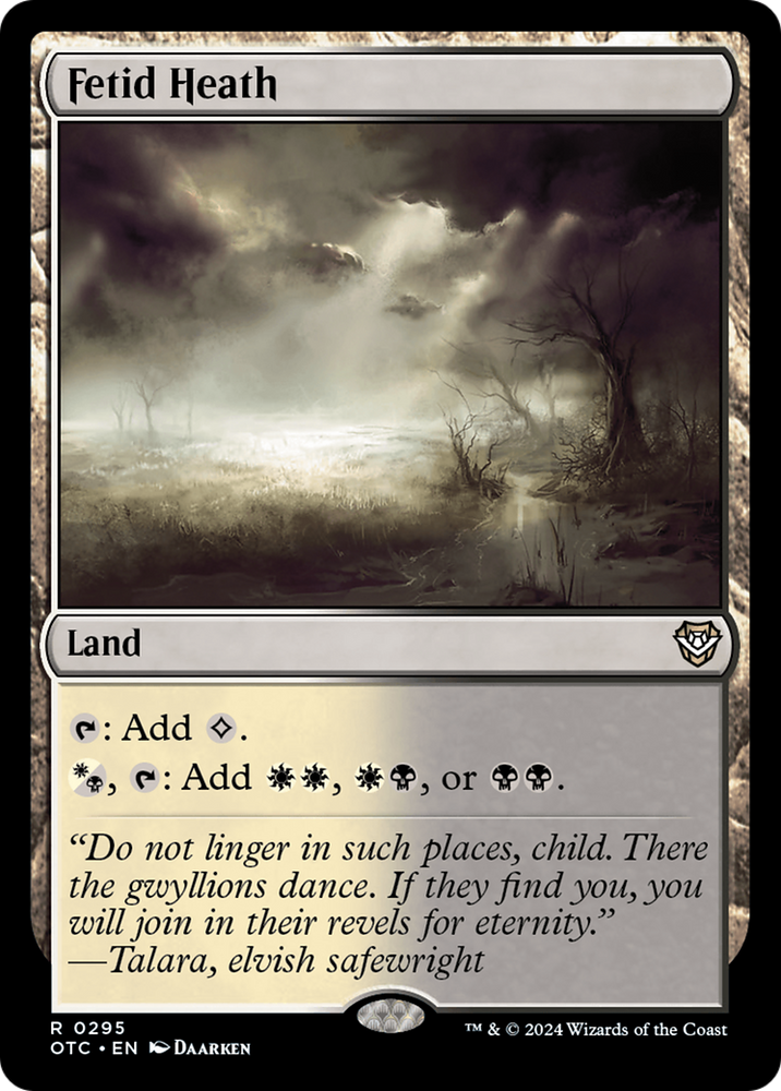 Fetid Heath [Outlaws of Thunder Junction Commander] Magic: The Gathering