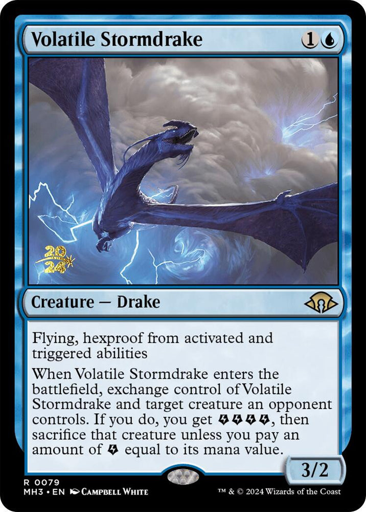 Volatile Stormdrake [Modern Horizons 3 Prerelease Promos] Magic: The Gathering