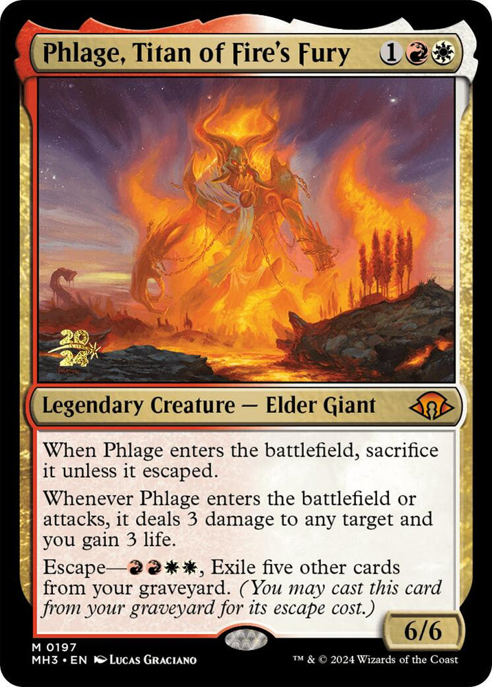 Phlage, Titan of Fire's Fury [Modern Horizons 3 Prerelease Promos] Magic: The Gathering