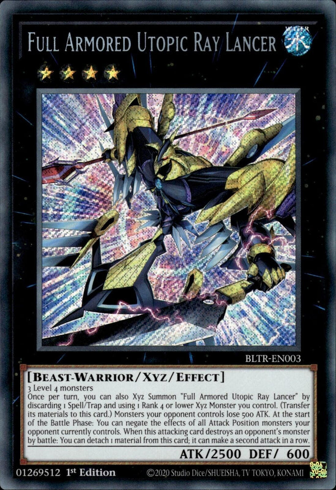 Full Armored Utopic Ray Lancer [BLTR-EN003] Secret Rare - Yugioh Cards For Your TCG Needs!