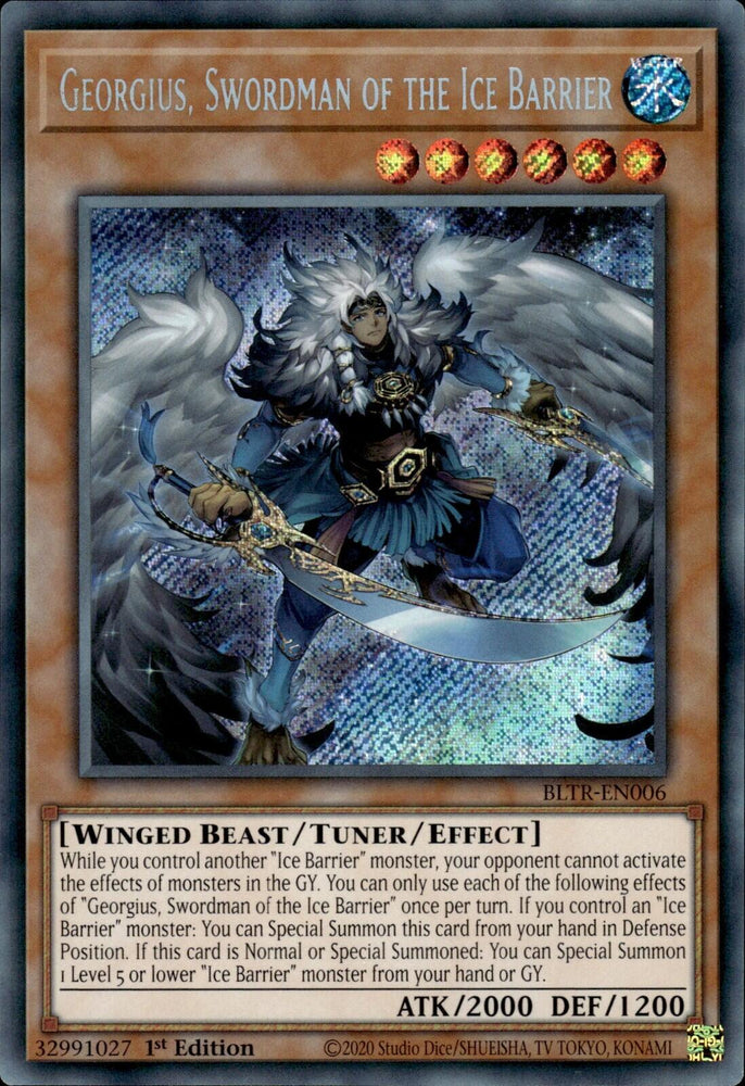 Georgius, Swordman of the Ice Barrier [BLTR-EN006] Secret Rare - Yugioh Cards For Your TCG Needs!