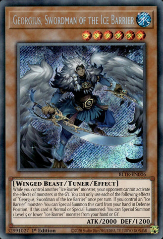 Georgius, Swordman of the Ice Barrier [BLTR-EN006] Secret Rare - Yugioh Cards For Your TCG Needs!