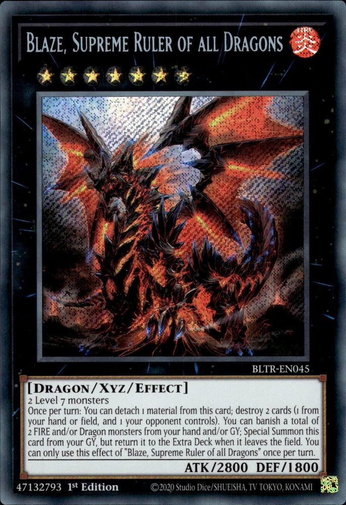 Blaze, Supreme Ruler of all Dragons [BLTR-EN045] Secret Rare - Yugioh Cards For Your TCG Needs!
