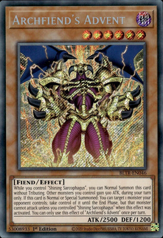 Archfiend's Advent [BLTR-EN046] Secret Rare - Yugioh Cards For Your TCG Needs!