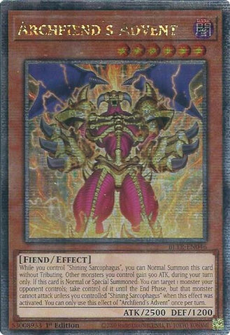 Archfiend's Advent (Quarter Century Secret Rare) [BLTR-EN046] Quarter Century Secret Rare - Yugioh Cards For Your TCG Needs!