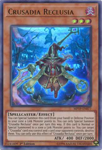 Crusadia Reclusia [MP19-EN077] Ultra Rare - Yugioh Cards For Your TCG Needs!