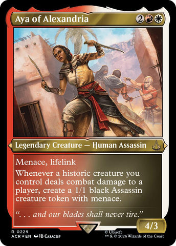 Aya of Alexandria (Foil Etched) [Assassin's Creed] Magic: The Gathering