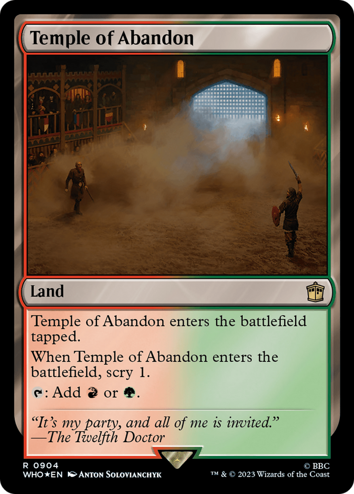 Temple of Abandon (Surge Foil) [Doctor Who] Magic: The Gathering