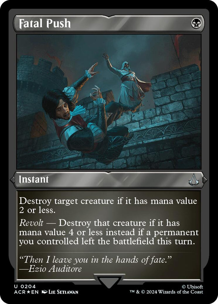 Fatal Push (Foil Etched) [Assassin's Creed] Magic: The Gathering