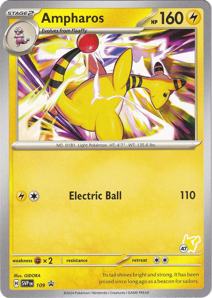 Ampharos (109) (Pikachu Stamp #47) [Battle Academy 2024] Pokémon