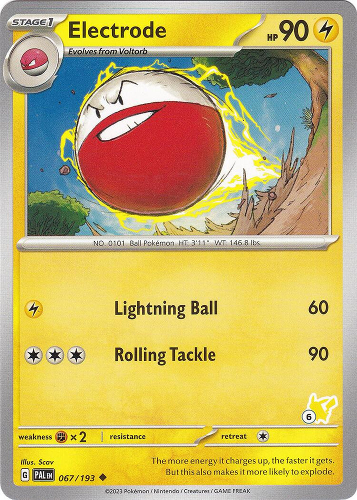Electrode (067/193) (Pikachu Stamp #6) [Battle Academy 2024] Pokémon