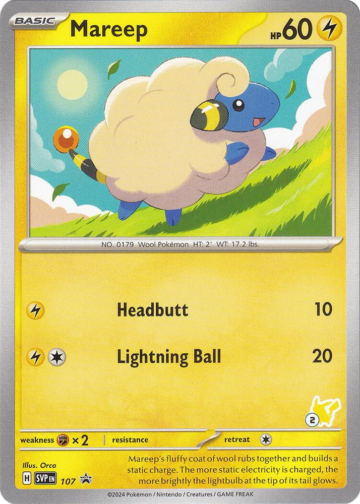 Mareep (107) (Pikachu Stamp #2) [Battle Academy 2024] Pokémon
