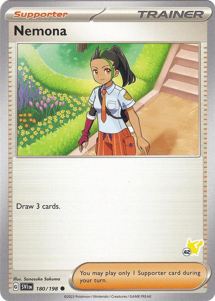 Nemona (180/198) (Pikachu Stamp #42) [Battle Academy 2024] Pokémon