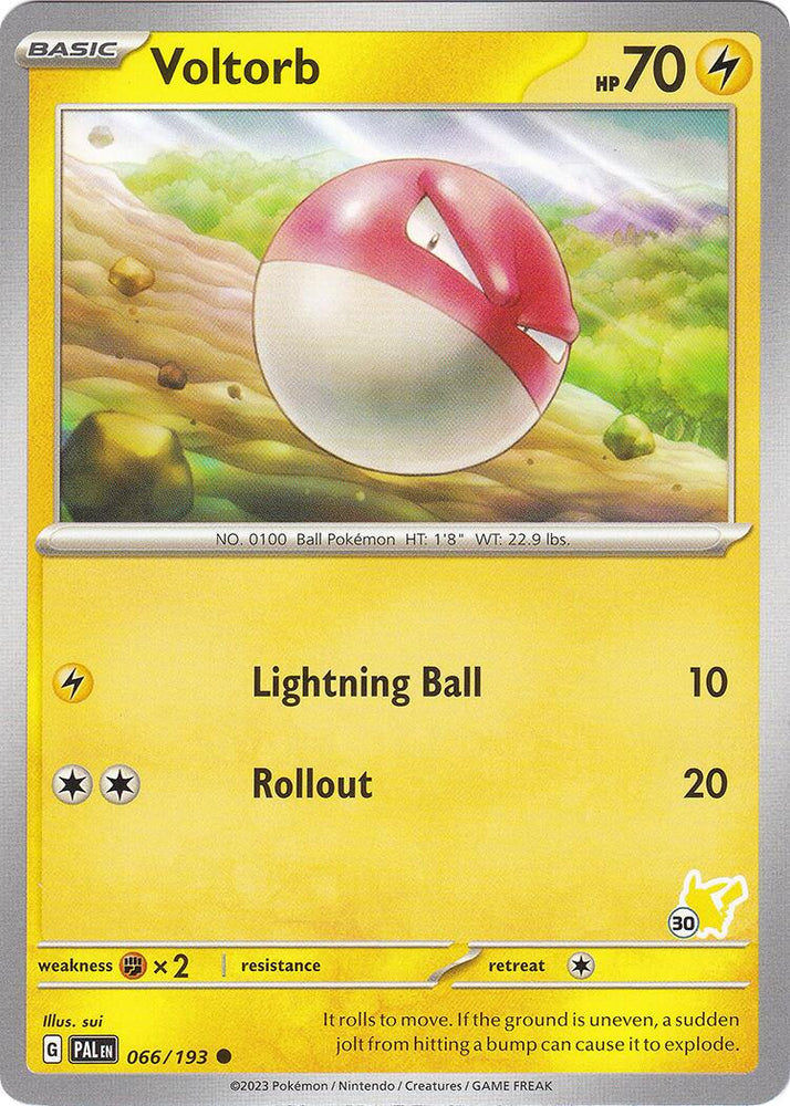Voltorb (066/193) (Pikachu Stamp #30) [Battle Academy 2024] Pokémon