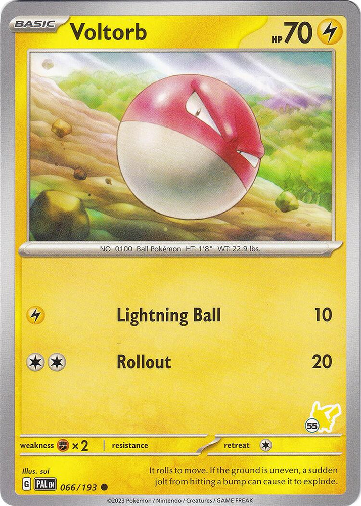 Voltorb (066/193) (Pikachu Stamp #55) [Battle Academy 2024] Pokémon