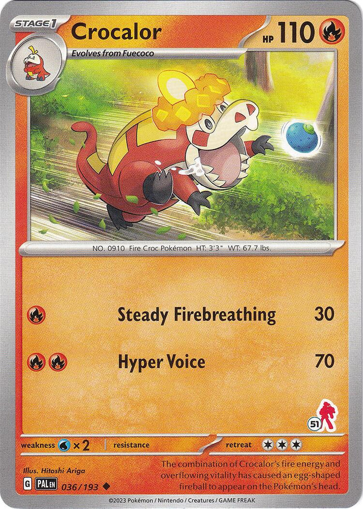 Crocalor (036/193) (Armarouge Stamp #51) [Battle Academy 2024] Pokémon