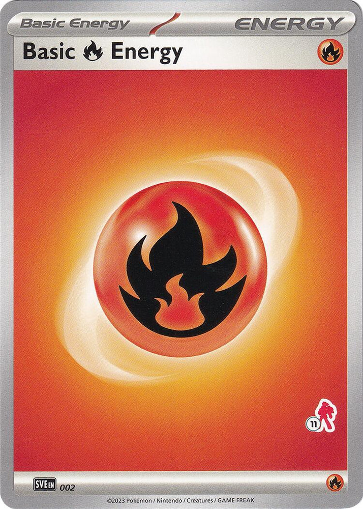 Basic Fire Energy (002) (Armarouge Stamp #11) [Battle Academy 2024] Pokémon