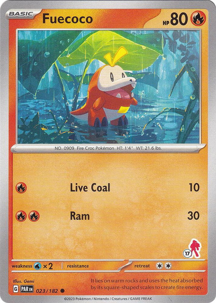 Fuecoco (023/182) (Armarouge Stamp #17) [Battle Academy 2024] Pokémon
