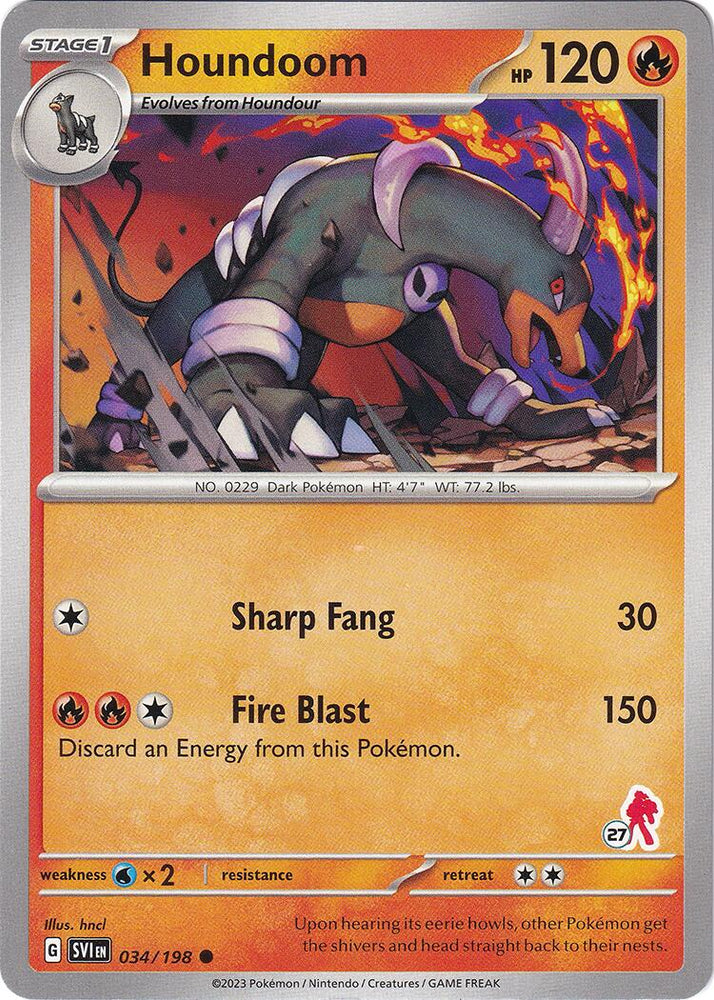 Houndoom (034/198) (Armarouge Stamp #27) [Battle Academy 2024] Pokémon