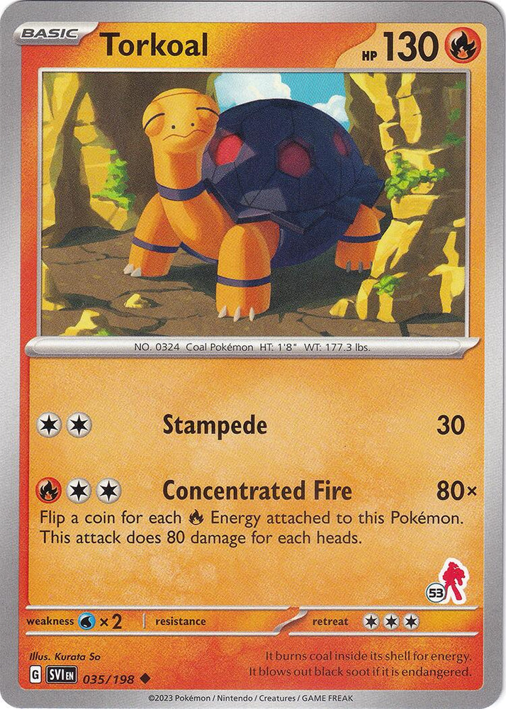 Torkoal (035/198) (Armarouge Stamp #53) [Battle Academy 2024] Pokémon