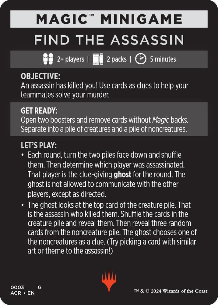 Find The Assassin (Magic Minigame) [Assassin's Creed Minigame] Magic: The Gathering