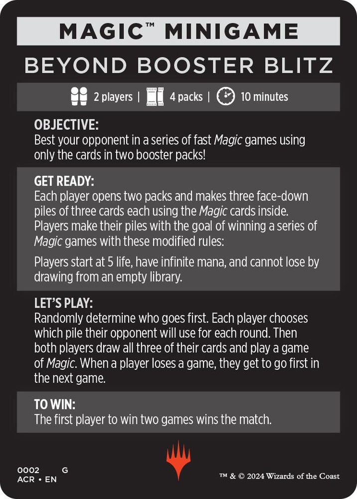 Beyond Booster Blitz (Magic Minigame) [Assassin's Creed Minigame] Magic: The Gathering