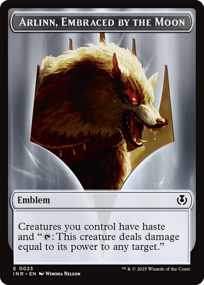 Wolf (0018) // Emblem - Arlinn, Embraces by the Moon Double-Sided Token [Innistrad Remastered Tokens] Magic: The Gathering