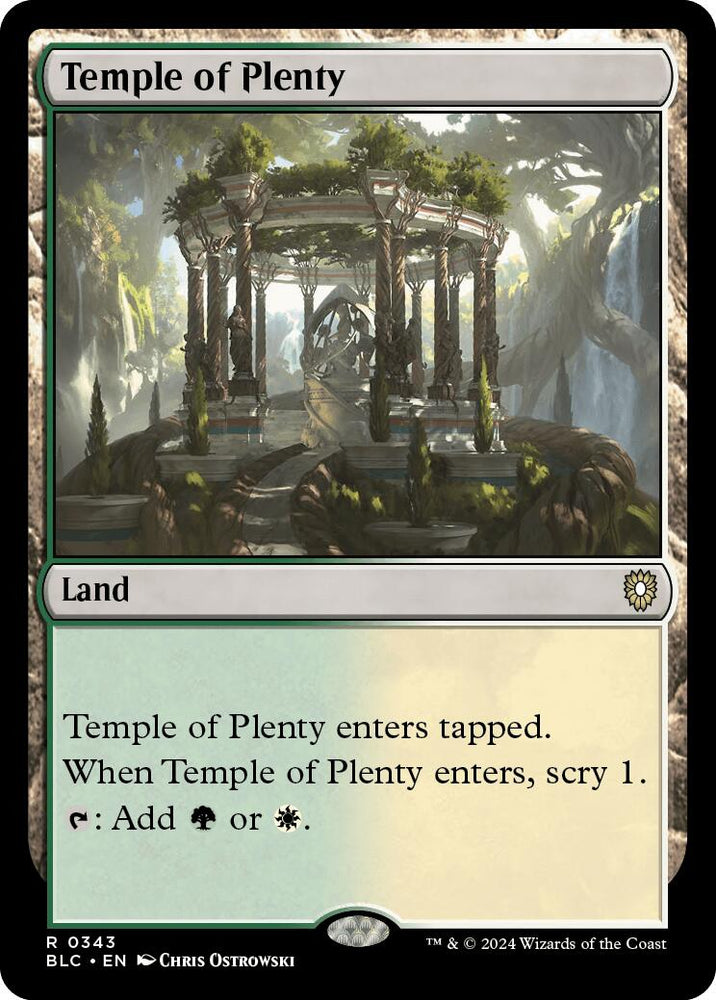 Temple of Plenty [Bloomburrow Commander] Magic: The Gathering
