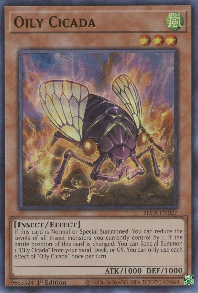 Oily Cicada [BLCR-EN027] Ultra Rare - Yugioh Cards For Your TCG Needs!