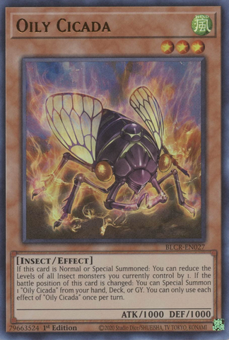 Oily Cicada [BLCR-EN027] Ultra Rare - Yugioh Cards For Your TCG Needs!
