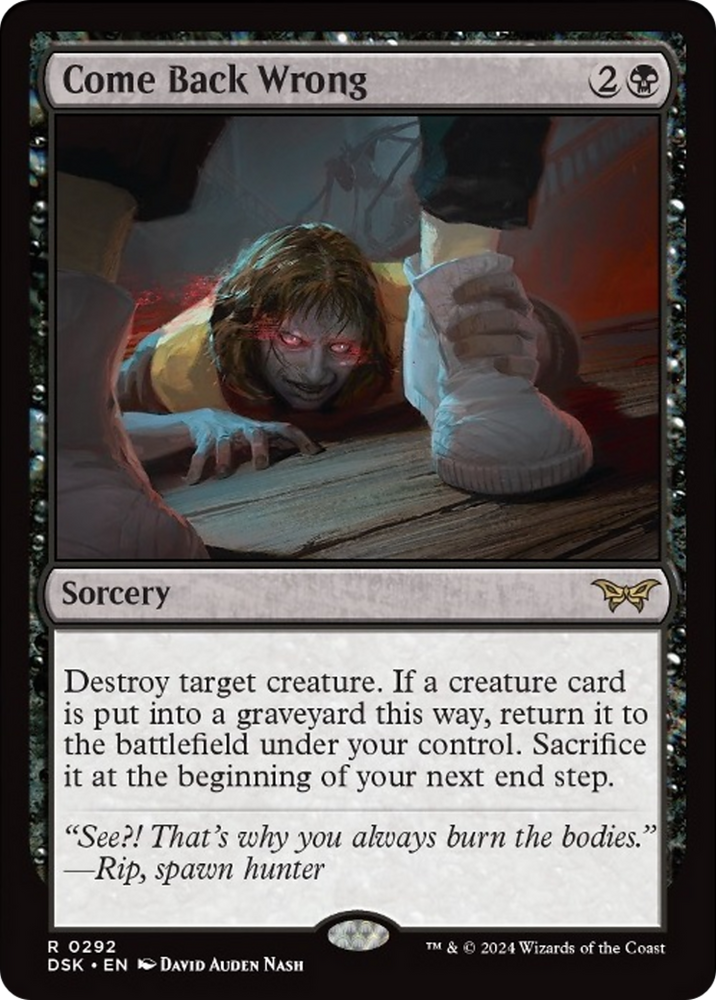 Come Back Wrong (0292) [Duskmourn: House of Horror] Magic: The Gathering