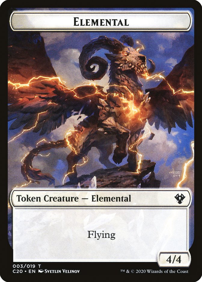 Kraken // Elemental (010) Double-Sided Token [Commander 2020 Tokens] Magic: The Gathering