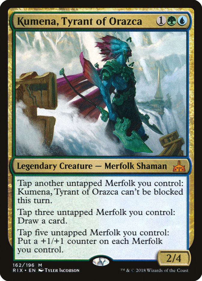 Kumena, Tyrant of Orazca [Rivals of Ixalan] Magic: The Gathering