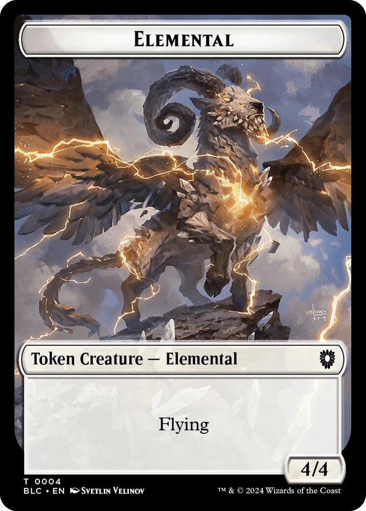 Elemental // Shark Double-Sided Token [Bloomburrow Commander Tokens] Magic: The Gathering