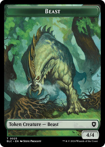 Cat // Beast (025) Double-Sided Token [Bloomburrow Commander Tokens] Magic: The Gathering