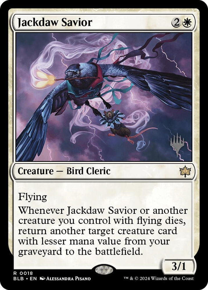 Jackdaw Savior (Promo Pack) [Bloomburrow Promos] Magic: The Gathering