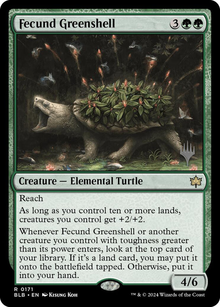 Fecund Greenshell (Promo Pack) [Bloomburrow Promos] Magic: The Gathering