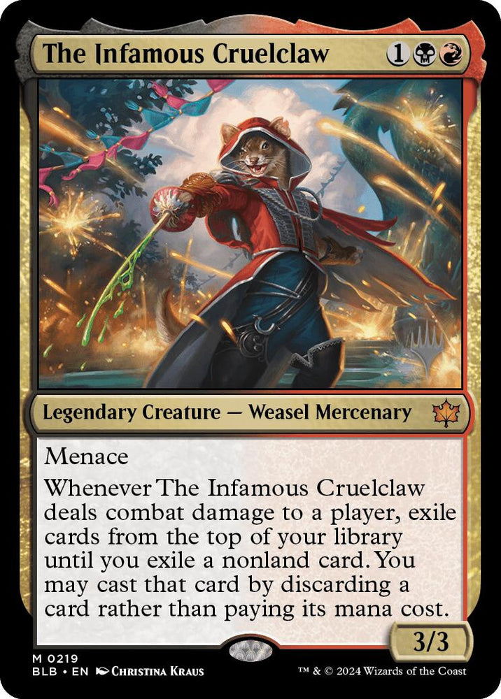 The Infamous Cruelclaw (Promo Pack) [Bloomburrow Promos] Magic: The Gathering