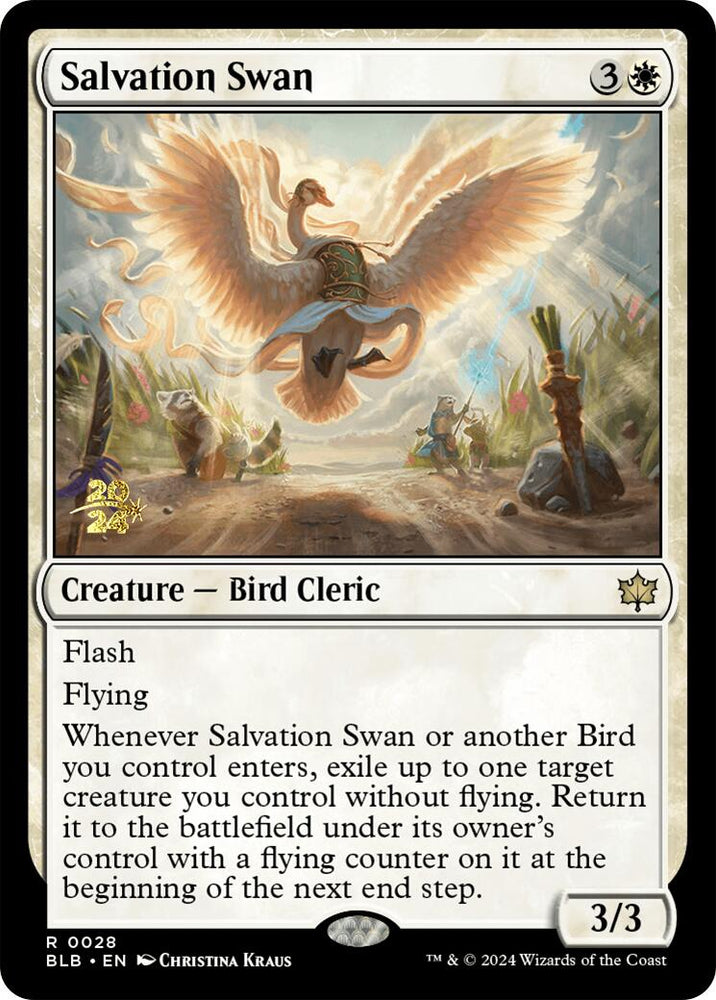 Salvation Swan [Bloomburrow Prerelease Promos] Magic: The Gathering