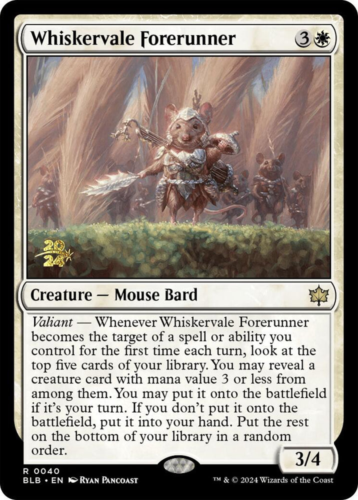 Whiskervale Forerunner [Bloomburrow Prerelease Promos] Magic: The Gathering