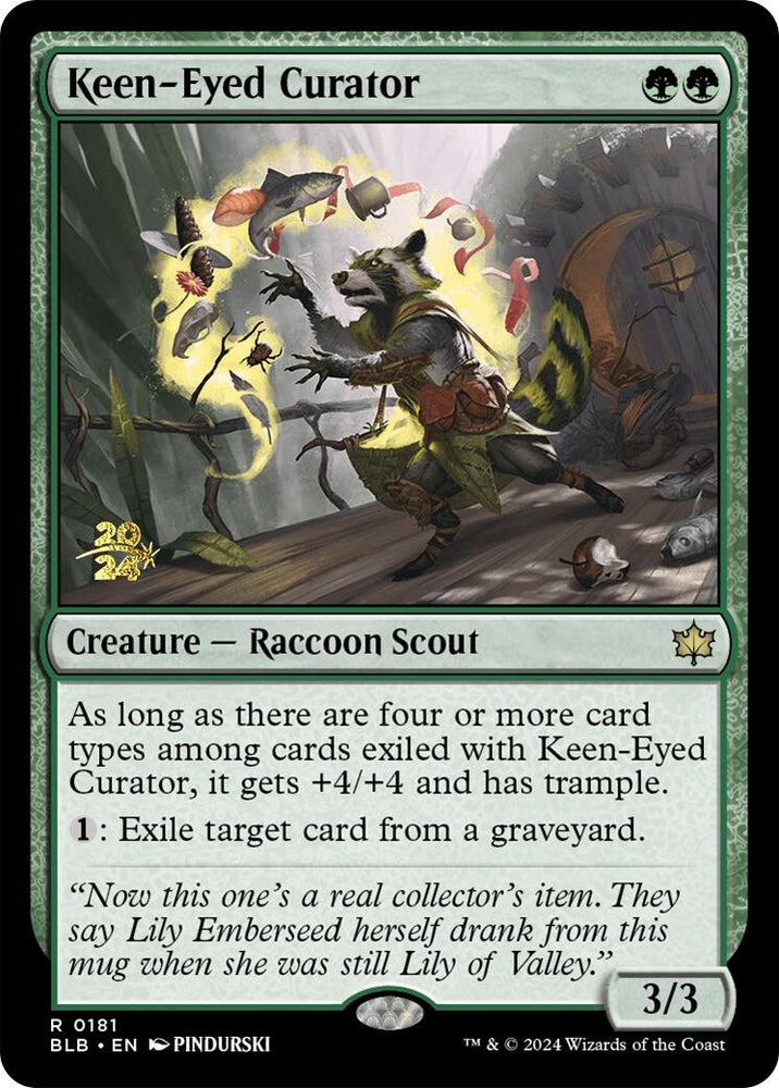 Keen-Eyed Curator [Bloomburrow Prerelease Promos] Magic: The Gathering