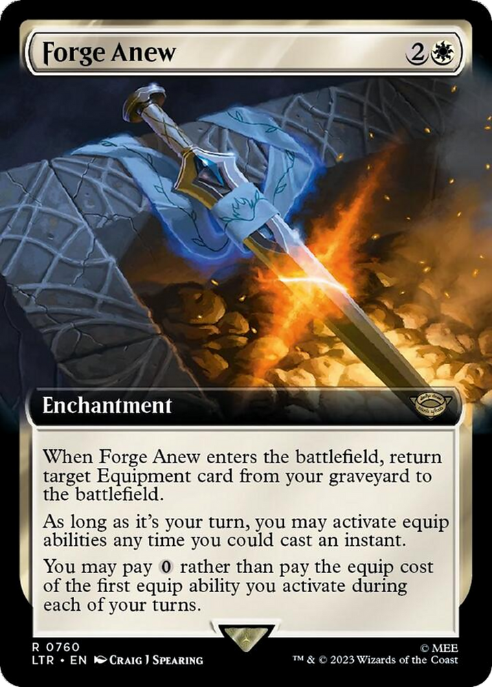 Forge Anew (Extended Art) (Surge Foil) [The Lord of the Rings: Tales of Middle-Earth] Magic: The Gathering