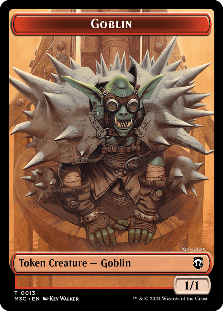 Goblin (Ripple Foil) // Tarmogoyf Double-Sided Token [Modern Horizons 3 Commander Tokens] Magic: The Gathering