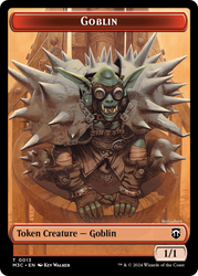 Goblin (Ripple Foil) // Tarmogoyf Double-Sided Token [Modern Horizons 3 Commander Tokens] Magic: The Gathering
