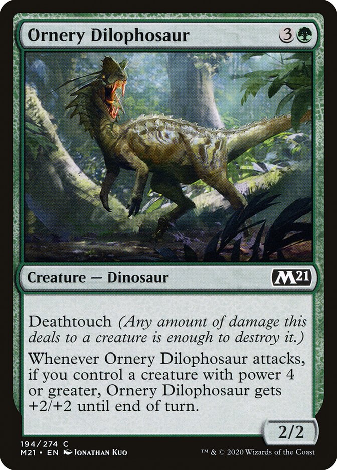 Ornery Dilophosaur [Core Set 2021] Magic: The Gathering