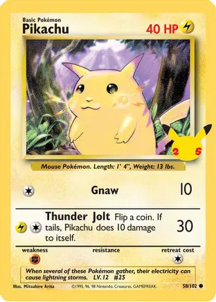 Pikachu (58/102) (25th Anniversary) (Jumbo Card) [Celebrations: 25th Anniversary] Pokémon