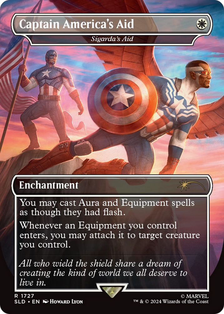 Captain America's Aid - Sigarda's Aid (Rainbow Foil) [Secret Lair Drop Series] Magic: The Gathering